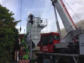 The fixed ladder is then installed.
